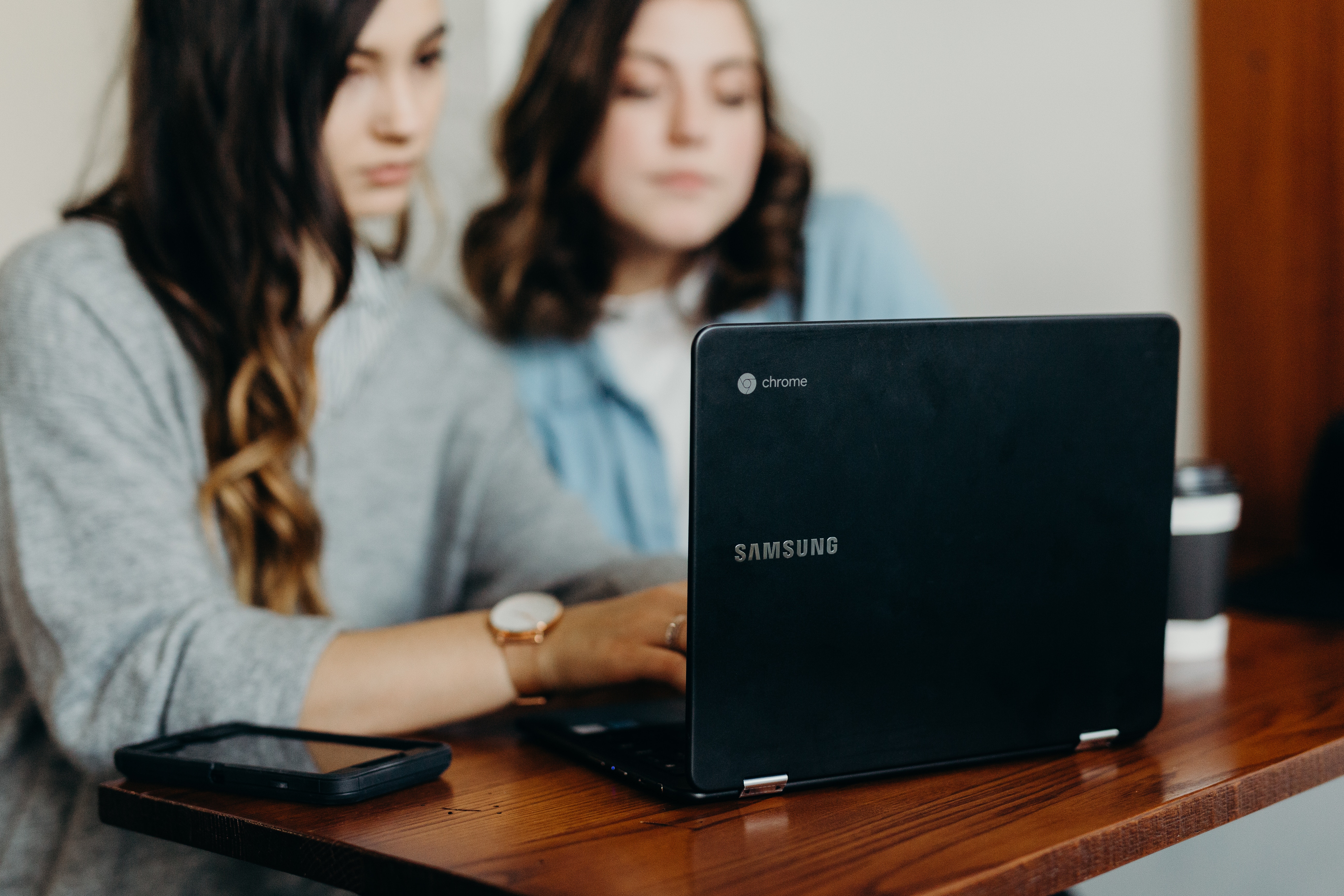 students on computer